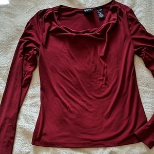 New York and company maroon top